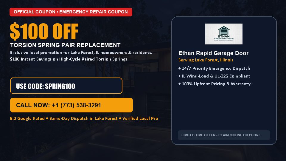 Ethan Rapid Garage Door $100 OFF Dual Torsion Spring Replacement