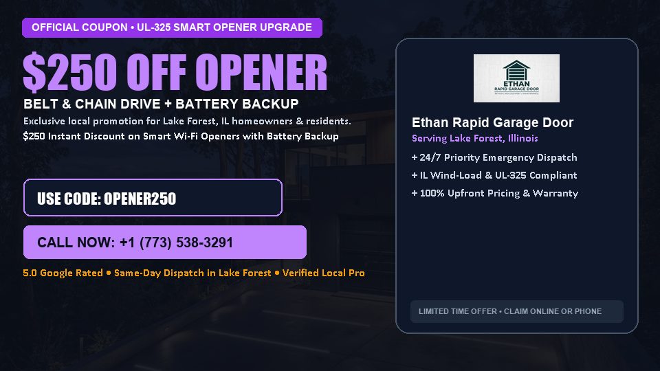 Ethan Rapid Garage Door $250 OFF Premium LiftMaster Opener Installation